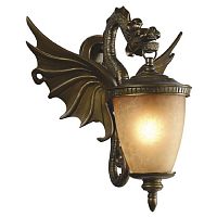 Dragon уличный светильник D340*W420*H490, 1*E27*60W, IP44, excluded; металл золотисто-коричневого цвета, стекло янтарного цвета