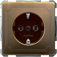 MTN2301-4143 Розетка Schneider Electric MERTEN SYSTEM DESIGN, скрытый монтаж, с заземлением, античная латунь, MTN2301-4143