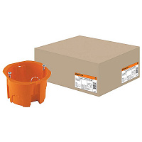 SQ1402-1126 Установочная коробка СП D65х45мм, саморезы, оранжевая, IP20, TDM