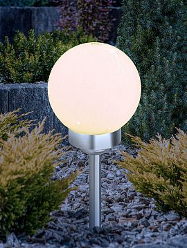 Б0053376 Светильник уличный ЭРА ERASF22-22 Шар на солнечных батареях садовый 25 см  - фотография 7