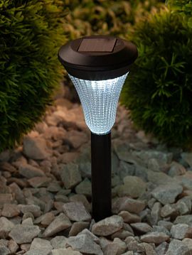 Б0007507 SL-PL31 ЭРА Садовый светильник на солнечной батарее, пластик, черный, 31 см (48/864)  - фотография 2
