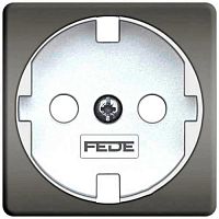 FD04314CB Накладка на розетку FEDE коллекции FEDE, скрытый монтаж, с заземлением, bright chrome/белый, FD04314CB