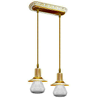 MILANO Светильник потолочный подвесной c двумя лампами без плафонов MILANO, Gold White Patina, FD1073SOP