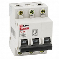 mcb4729-3-20C Автоматический выключатель EKF Basic 3P 20А (C) 4.5кА, mcb4729-3-20C