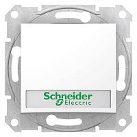 SDN1600321 Выключатель 1-клавишный кнопочный Schneider Electric SEDNA с подсветкой, скрытый монтаж, белый, SDN1600321