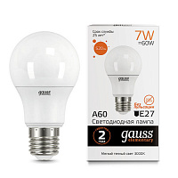 23217A Лампа Gauss Elementary A60 7W 520lm 3000K E27 LED 1/10/50