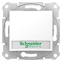 SDN1700421 Выключатель 1-клавишный кнопочный Schneider Electric SEDNA с подсветкой, скрытый монтаж, белый, SDN1700421