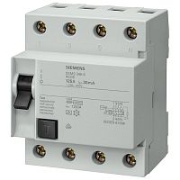 5SM3645-0 УЗО Siemens SENTRON 4P 125А, 300 мА (AC), 5SM3645-0