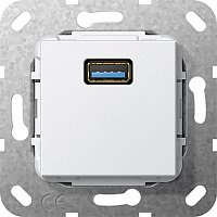 568203 Инвертирующий адаптер USB Gira SYSTEM 55, скрытый монтаж, белый, 568203
