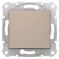 SDN0700168 Выключатель 1-клавишный кнопочный Schneider Electric SEDNA, скрытый монтаж, титан, SDN0700168