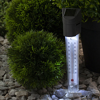 Б0038503 ERATR024-02 ЭРА Садовый светильник-градусник на солнечной батарее, сталь, пластик, серый, 33 см (48/1440)