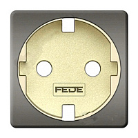 FD04335CB Накладка на розетку FEDE коллекции FEDE, скрытый монтаж, с заземлением, bright chrome/белый, FD04335CB