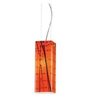 L106223AC Geisha, подвесной светильник, цвет арматуры - матовый никель, цвет стекла - оранжевый, 1x150w E27