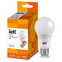 LLE-A60-15-230-30-E27 Лампа LED A60 шар 15Вт 230В 3000К E27 IEK