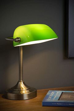 17504/01/03 Banker Lamp E14 L22cm H30cm Glass Green/ Bronze, 17504/01/03  - фотография 4