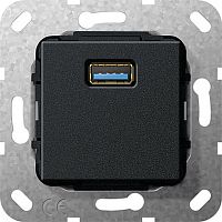 568210 Инвертирующий адаптер USB Gira SYSTEM 55, скрытый монтаж, черный, 568210