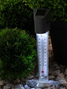 Б0038503 ERATR024-02 ЭРА Садовый светильник-градусник на солнечной батарее, сталь, пластик, серый, 33 см (48/1440)  - фотография 2
