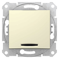 SDN1600147 Выключатель 1-клавишный кнопочный Schneider Electric SEDNA, скрытый монтаж, бежевый, SDN1600147
