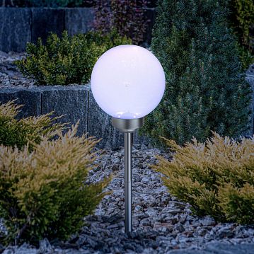 Б0053374 Светильник уличный ЭРА ERASF22-20 Шар на солнечных батареях садовый 15 см  - фотография 6