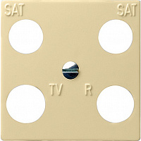 025801 Накладка на розетку телевизионную Gira SYSTEM 55, скрытый монтаж, кремовый глянцевый, 025801