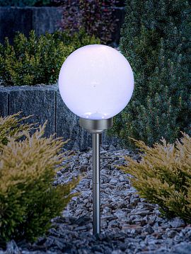 Б0053374 Светильник уличный ЭРА ERASF22-20 Шар на солнечных батареях садовый 15 см  - фотография 7