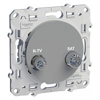 S53R454 Розетка TV-SAT Schneider Electric ODACE одиночная, скрытый монтаж, алюминий, S53R454