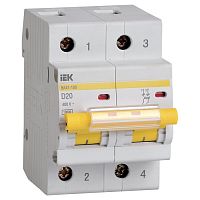 MVA40-2-016-D Автоматический выключатель IEK ВА47-100 2P 16А (D) 10кА, MVA40-2-016-D