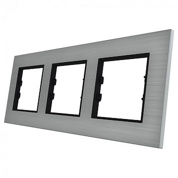 ITR703-0100 3 Gang - Natural Aluminium Eloxal Matt Brushed Frame - Anthracite Plastic Interior Part  - фотография 2