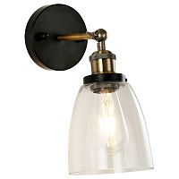 1874-1W Cascabel настенный светильник D280*W145*H300, 1*E27*60W, excluded; сочетание металла коричневого и бронзового цвета, прозрачный стеклянный плафон, 1874-1W