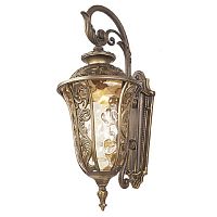 1495-1W Luxus уличный светильник D280*W320*H600, 1*E27*60W, IP44, excluded; металл и гипс золотисто-коричневого цвета, стекло янтарного цвета