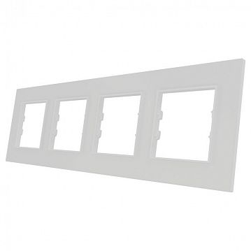 ITR704-0302 4 Gang - White Plexiglass Frame - White Plastic Interior Part  - фотография 2
