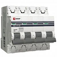 mcb4763-4-03D-pro Автоматический выключатель EKF PROxima 4P 3А (D) 4.5кА, mcb4763-4-03D-pro