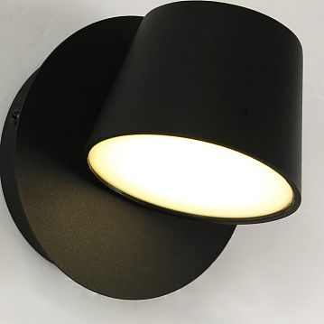 1854-1W Deckel настенный светильник D120*W120*H120, 1*LED*6W, 480LM, 3000K, included; металл окрашен в черный цвет, 1854-1W  - фотография 3