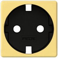FD04335OB-M Накладка на розетку FEDE коллекции FEDE, скрытый монтаж, с заземлением, bright gold/черный, FD04335OB-M