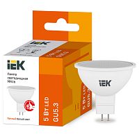 LLE-MR16-5-230-30-GU5 Лампа LED MR16 софит 5Вт 230В 3000К GU5.3 IEK