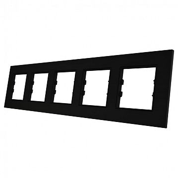 ITR705-0101 5 Gang - Black Aluminium Eloxal Matt Brushed Frame - Anthracite Plastic Interior Part  - фотография 2