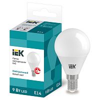 LLE-G45-9-230-40-E14 Лампа LED G45 шар 9Вт 230В 4000К E14 IEK