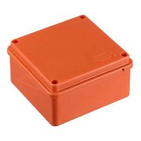 42047HF JBS100 Коробка огн. E110, о/п 100х100х55мм, с гладкими стенками, без галогена, IP56, 4P, (0,15-2,5 мм2), цвет оранж. Экопласт