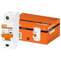 SQ0207-0045 Автоматический выключатель TDM Electric ВА47-100 1P 10А (C) 10кА, SQ0207-0045