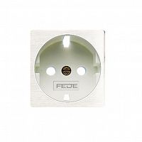 FD04335BD Накладка на розетку FEDE коллекции FEDE, скрытый монтаж, с заземлением, white decape/белый, FD04335BD