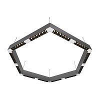 DL18515S111А72.48.900BW Donolux LED Eye-hex св-к подвесной, 72W, 900х780мм, H71,5мм, 8840Lm, 48°, 3000К, IP20, корпус алюминий, черные модули, белый декор,  блок питания AC/DC 24V в комплекте