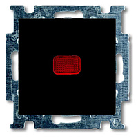 2CKA001012A2180 Переключатель 1-клавишный ABB BASIC55 с подсветкой, скрытый монтаж, château-black, 2CKA001012A2180