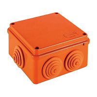 43117HF JBS100 Коробка огн. E110, о/п 100х100х55мм, без галогена, 6 вых., IP55, 6P, (1,5-4 мм2), цвет оранж. Экопласт