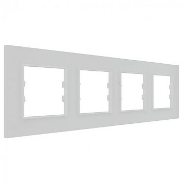 ITR704-0302 4 Gang - White Plexiglass Frame - White Plastic Interior Part  - фотография 3