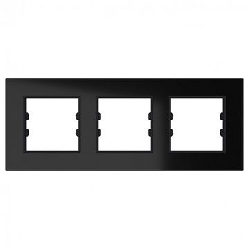 ITR703-0301 3 Gang - Black Plexiglass Frame - Anthracite Plastic Interior Part