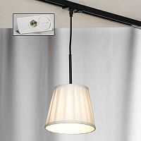 MILAZZO Подвесной светильник, цвет основания - коричневый, плафон - ткань (цвет - белый), 1x40W E14