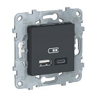 NU501854 Розетка USB Schneider Electric UNICA NEW, скрытый монтаж, антрацит, NU501854 NU501854 Розетка USB Schneider Electric UNICA NEW, скрытый монтаж, антрацит, NU501854