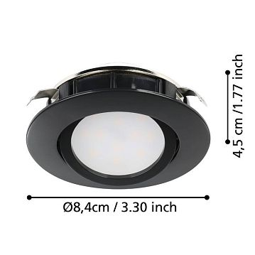 900748 900748 Встраиваемый светильник диммируемый PINEDA, 5,5W (LED), 3000K, ?84, пластик, черный  - фотография 5
