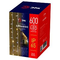 Б0051892 Гирлянда ЭРА ERAPS-SK1 светодиодная новогодняя занавес 2x3 м тёплый белый свет 600 LED