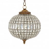Kasbah Oval S, подвесной светильник, цвет - античная латунь, цвет подвесок - Crystal glass, 1x40W Е14, 106267